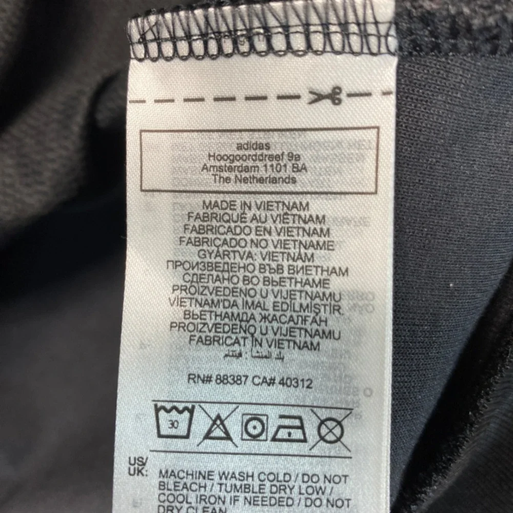 Adidas Mens 2XL Black Full Zip Track Jacket End Plastic Waste Sustainability